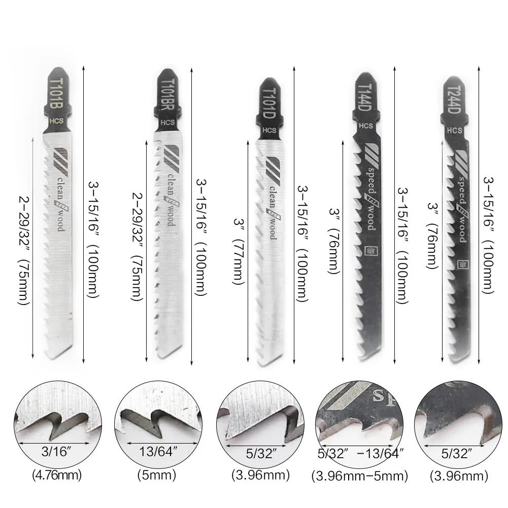 

10Pcs/Set Assorted HCS Woodworking Jig Saw Blades Cutter Set For Metal Wood Cutting