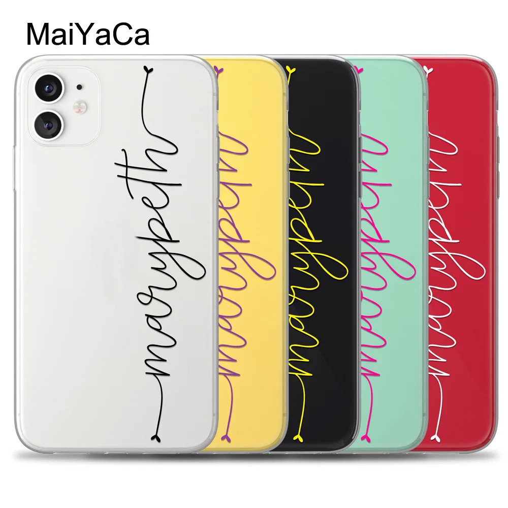 Персональный прозрачный чехол MaiYaCa для iPhone 12 mini 11 Pro Max XS XR X 8 Plus 7 SE 2020 6S 5s с
