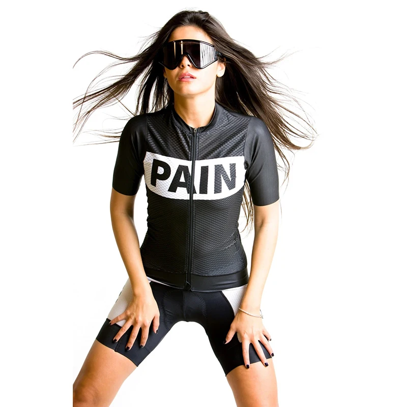 love the pain Women Road Bike Suit Cycling Clothing Maillot Ropa Ciclismo Summer Short Sleeve Jersey Set Clothes Female bicycle