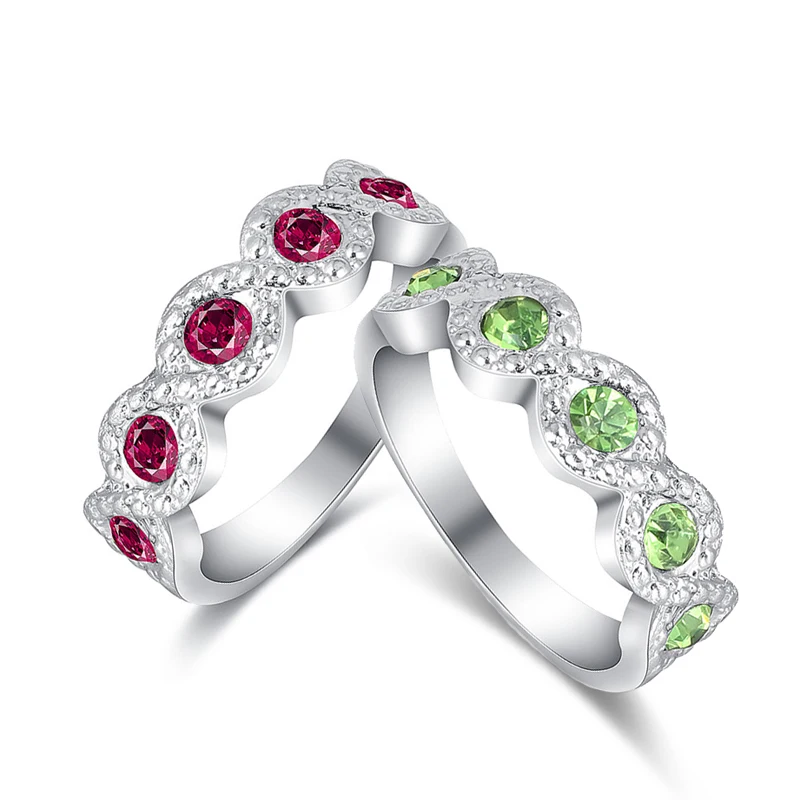 Женское Обручальное кольцо с цирконом серебряным покрытием | Украшения и