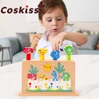 Coskiss, детский деревянный динозавр, рандомный Монтессори, образовательные Сенсорные игрушки, игрушка для тренировок с мелким мотором