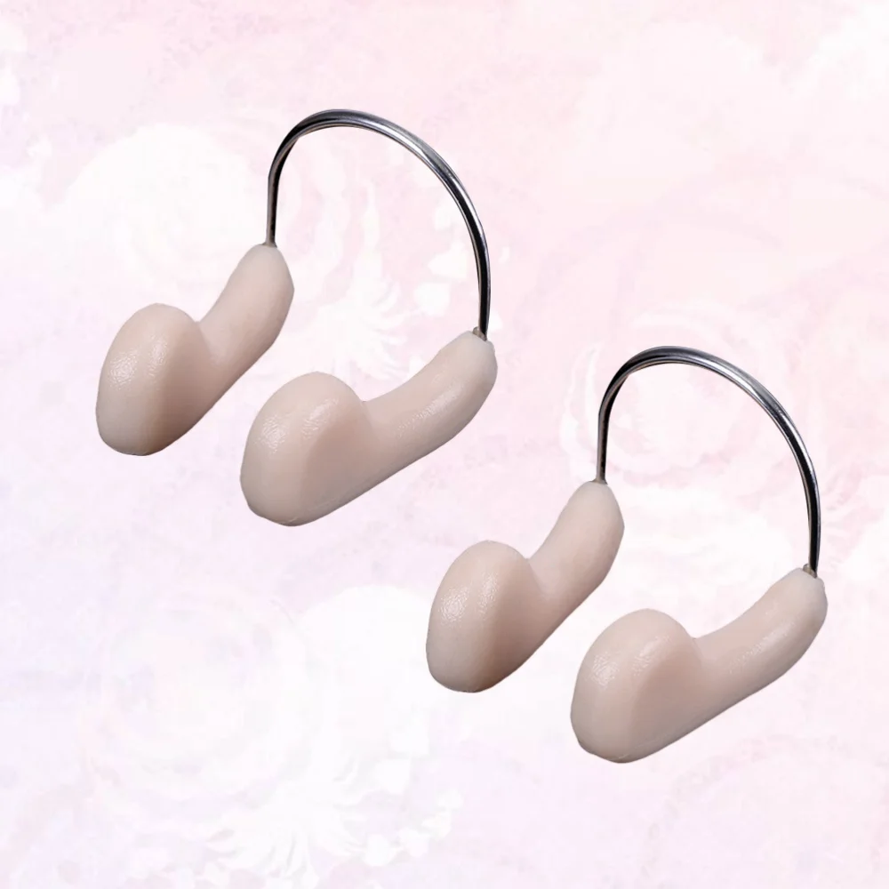 

2Pcs TPR Swimming Nose Clip Anti-choking Professional Swimming Nose Clip Underwater Nose Protection (Fleshcolor)