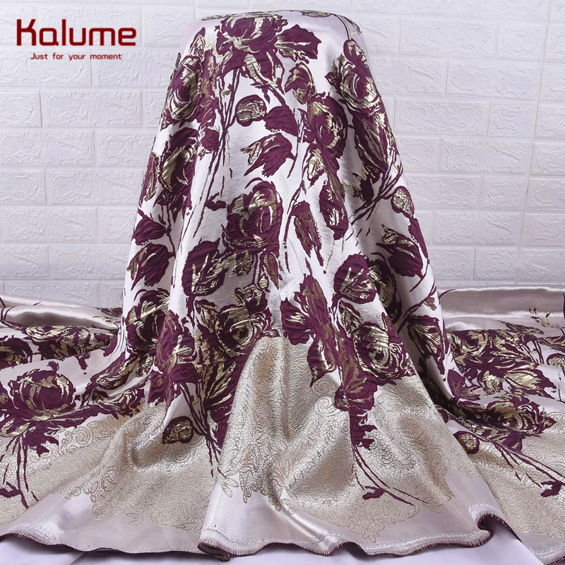 

Kalume Newest Gilding Lace Fabric Smooth African Gilding Lace Fabric Wedding Materials Nigerian Jacquard Lace Fabric Dress 2091