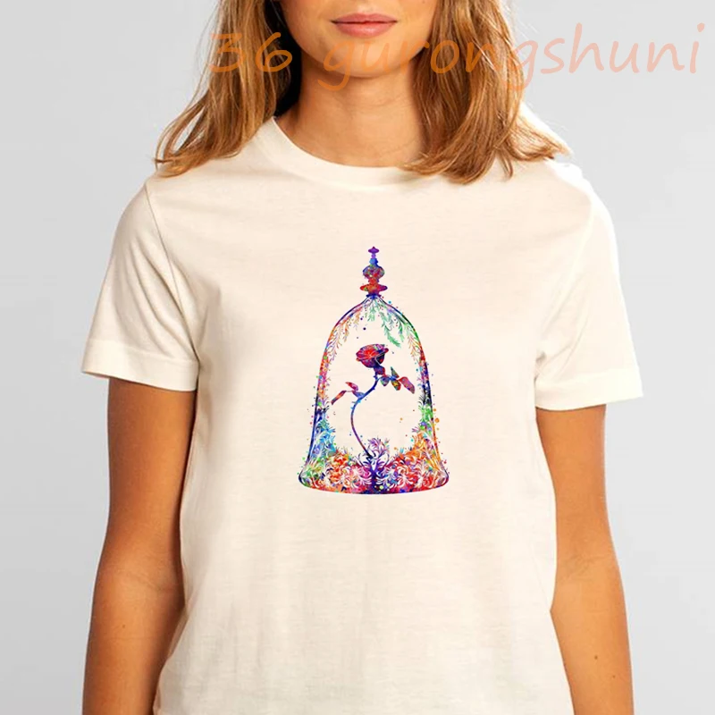 

t-shirts Watercolor roses summer top harajuku custom graphic t shirt women korean styles 90s aesthetic clothes tops tshirt kpop