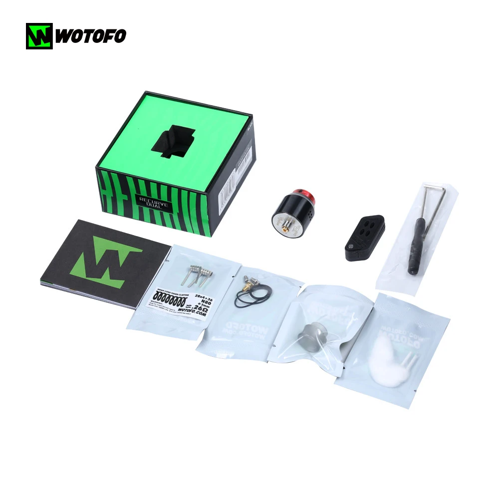 Оригинальный испаритель Wotofo Recurve Dual RDA Vape с 30 шт. Agelted Organic 10 плавленый clapton готовые