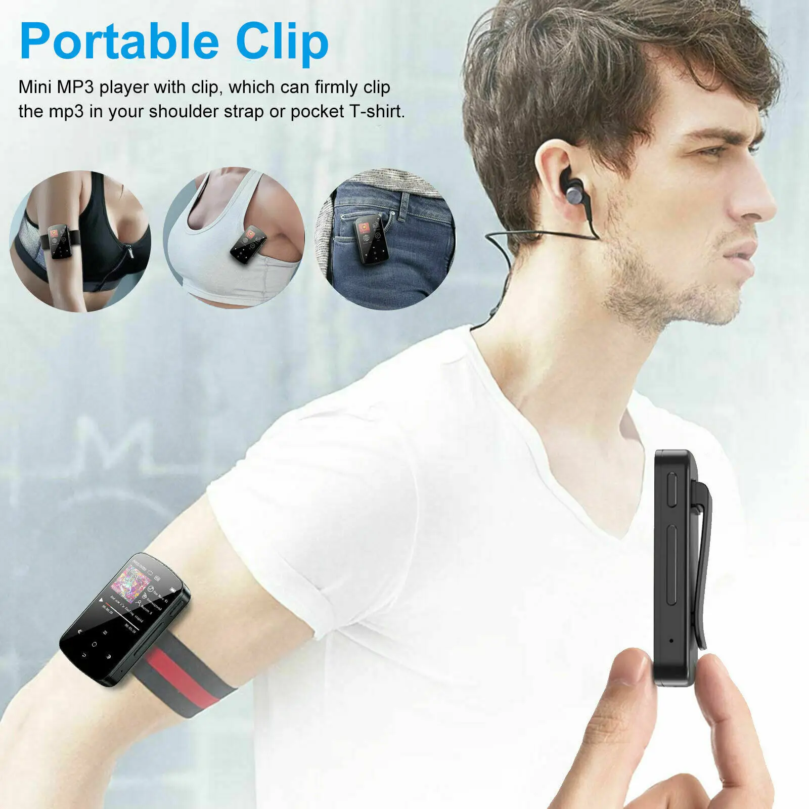 MP3-плеер 32 Гб HiFi без потерь звука Bluetooth клипса музыкальный Диктофон FM-радио |