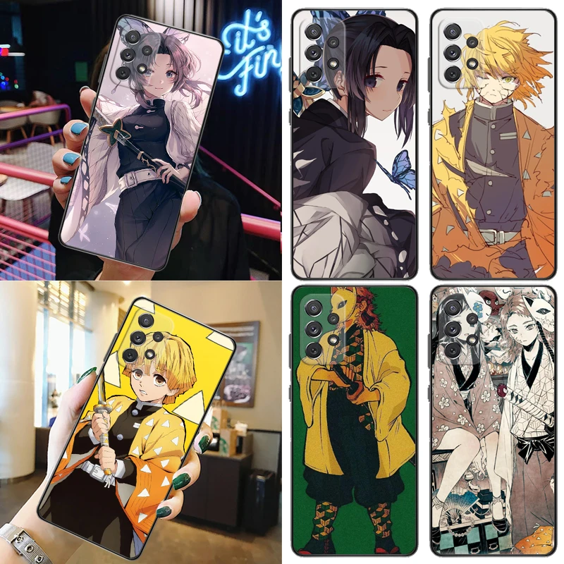 

Demon Slayer Agatsuma Zenitsu Kamado Nezuko Kimetsu No Yaiba Kamado Tanjirou Phone Case For Samsung Galaxy A52 A72 5G 4G Coque