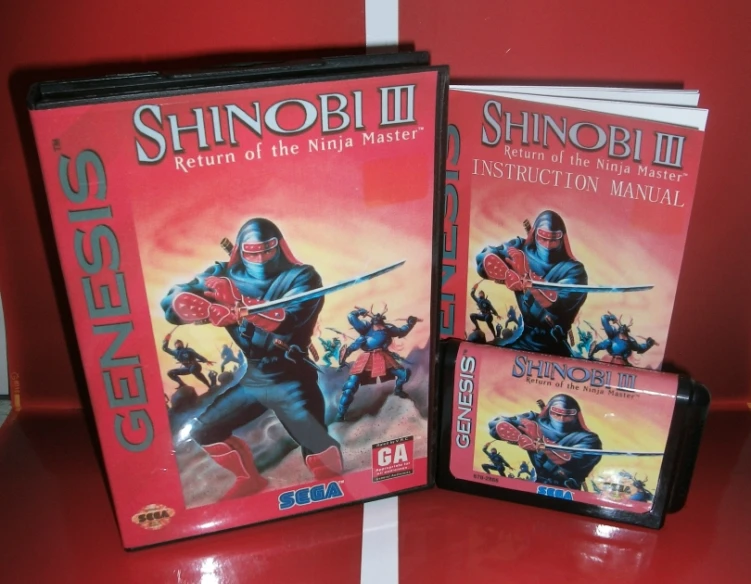 Shinobi 3 возврат чехла в США с коробкой и руководством для Sega Megadrive Genesis видеоигровой