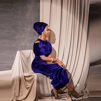 elegant purple velvet mermaid south africa evening gowns ankle length beaded sequins custom made prom dresses