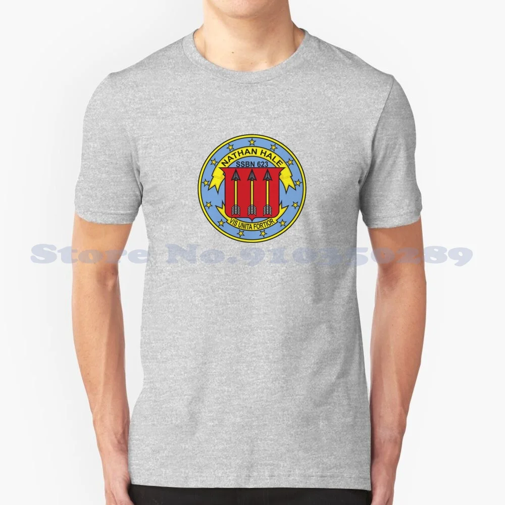 

Uss Натан Хейл Ssbn - 623 модная Винтажная Футболка Uss накладная эмблема 623