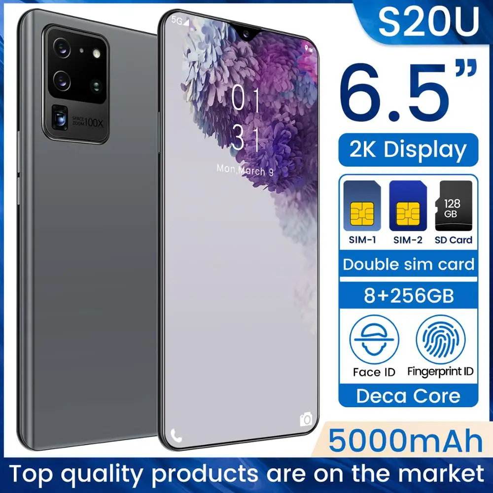 

2020 S20U 6.6 Inch Android 10 System Full Screen Ultrabook 8G + 256G Fingerprint Unlocking Facial Recognition 4G Network