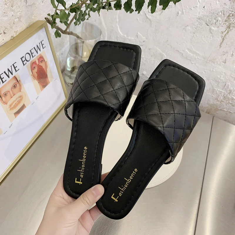 2020 г. женские шлепанцы новые на плоской подошве плетеные кожаные повседневные