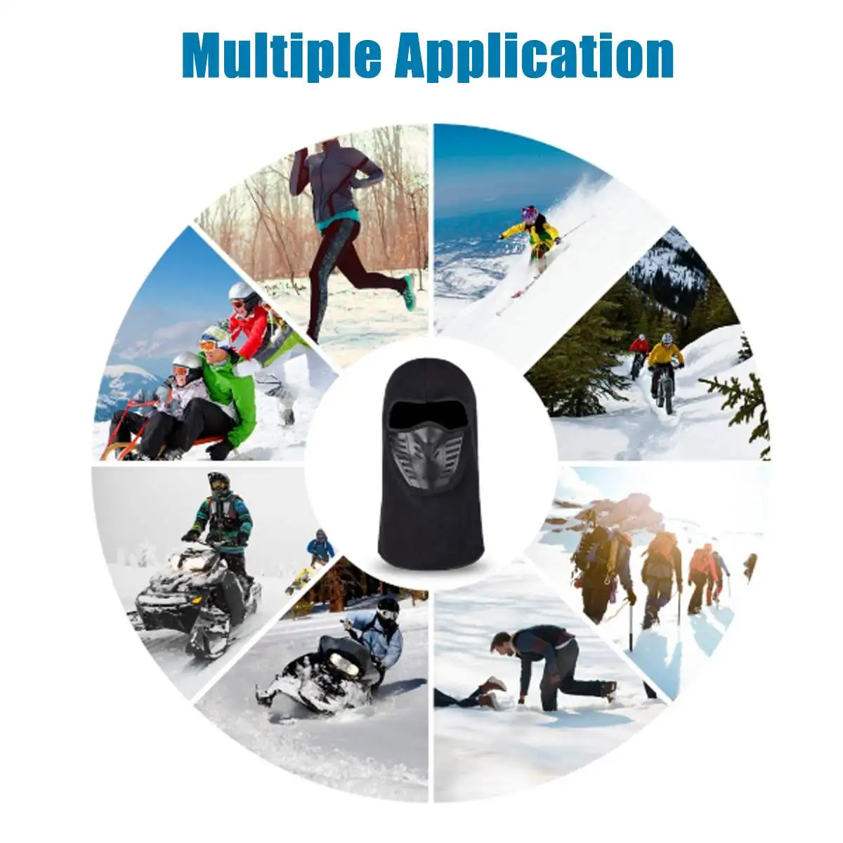 

Winter Warm Motorcycle Windproof Full Face Mask Bicycle Motocross Face Masks Breathable Thermal Fleece Balaclava Mask For Skiing