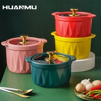 ceramics soup pot household kitchen salad bowl thickened flame explosion proof cooking saucepan cookware send free pot holder