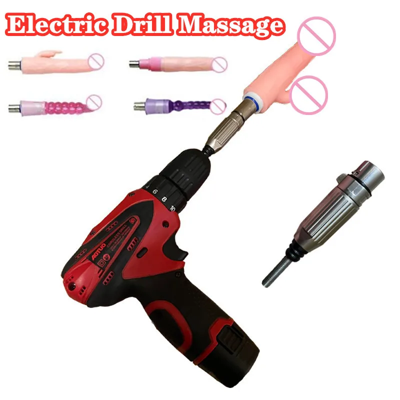 Automatic Sex Toy Electric Drill Fascia Gun Adapter Female Private Sex Machine Thrusting Vibrator Dildo Penis Women Masturbator