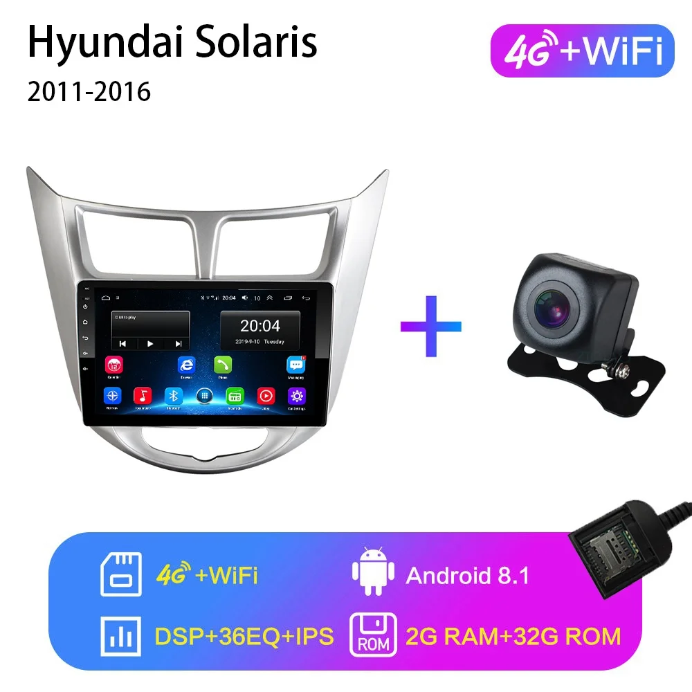 4G-WIFI 2G-32G-XGYS 9 ''2 din Android 8,1 автомобильный dvd-плеер для современного Solaris accent Verna 2011- радио рекордер Gps wifi usb DAB+ аудио - Цвет: 4G-WIFI 2G-32G-XGYS