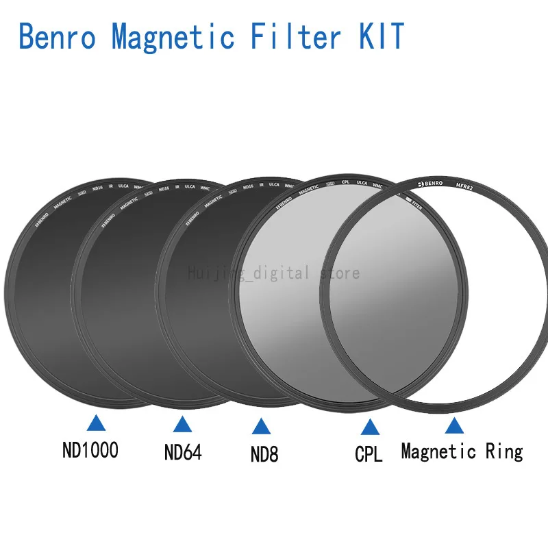 

Benro 82mm Magnetic Circular Filter Kit CPL+ ND8+ND64+ND1000+Magnetic ring camera lens filters