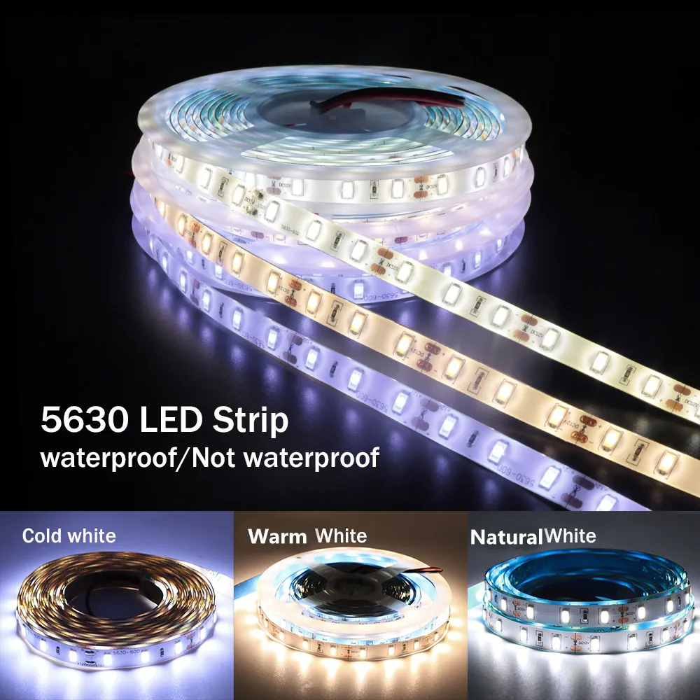 12 В постоянного тока 5630 Светодиодная лента естественный белый/теплый белый 60