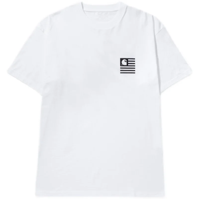 

Carhartt-WIP Tide Brand Wave Flag Pattern Printing Men And Women Couple Loose Short-Sleeved T-Shirt Summer