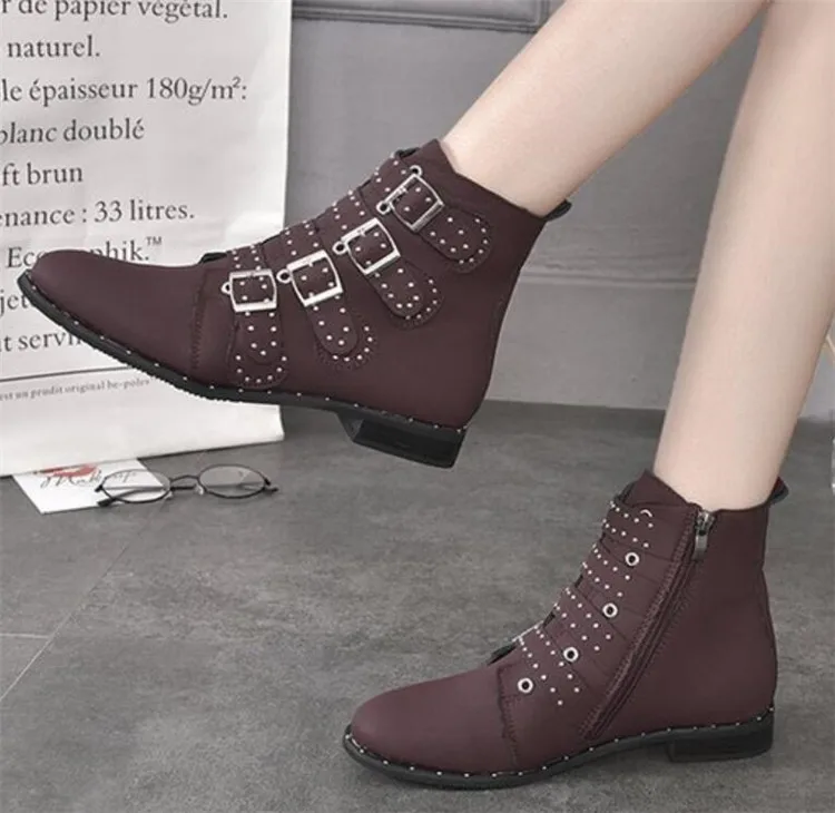 Женские ботинки зимние женские Ботинки Martin на плоской подошве с круглым носком и