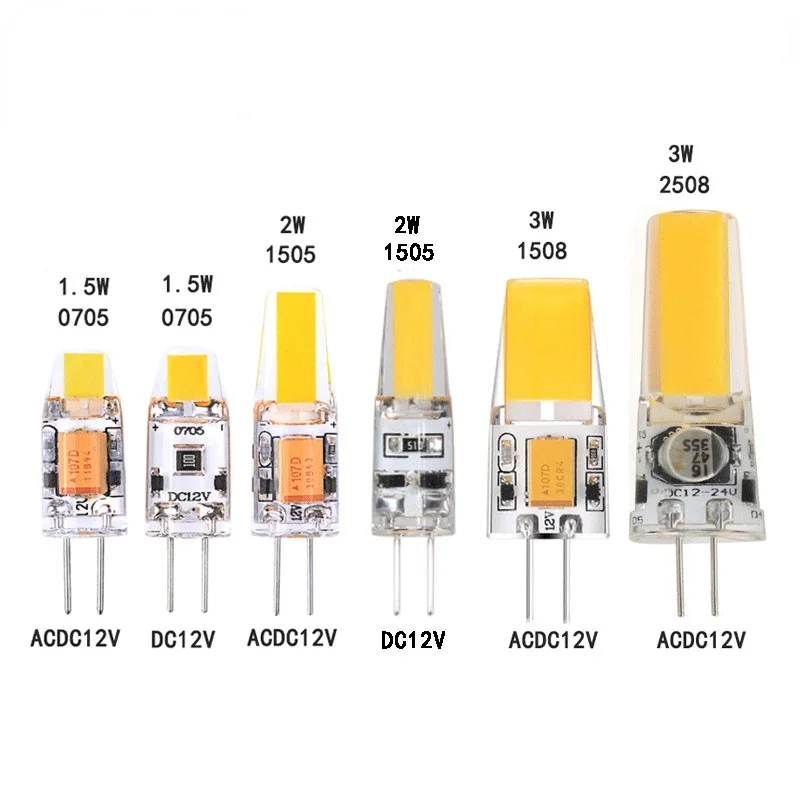 

10 шт. G4 cob sapphire 1505 1,5 Вт 2 Вт 3 Вт AC 12 В постоянного тока, светодиодная силиконовая маленькая лампа, маленькая кукурузная лампа, Подвесная лампа, ...