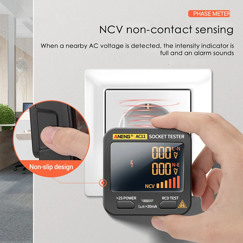 Тестер с розеткой для электропитания тестер обнаружения проводки настенный