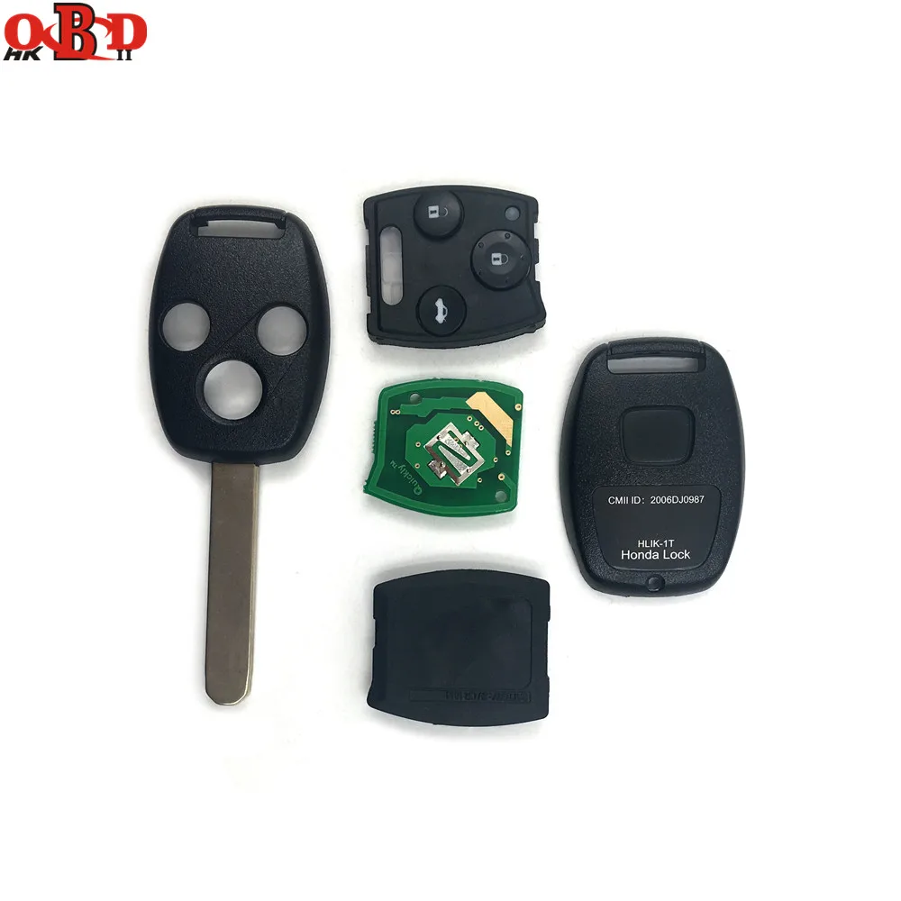 

HKOBDII Wholesale 3 Buttons Remote Car Key Remote with 46 Electronic chip(433 MHZ) for Honda Civic(with LOGO)