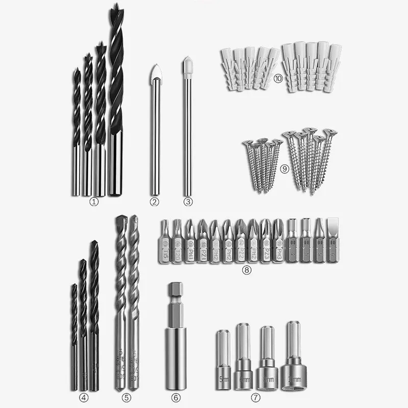 Набор аксессуаров Bosch для деревообработки комплект из 77 насадок сверления стекла