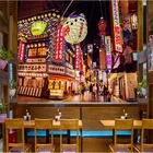 Японская уличная сцена, настенная бумага Izakaya, суши, ресторан, 3D фрески, японский барбекю, ресторан, промышленный декор, Настенная бумага 3D