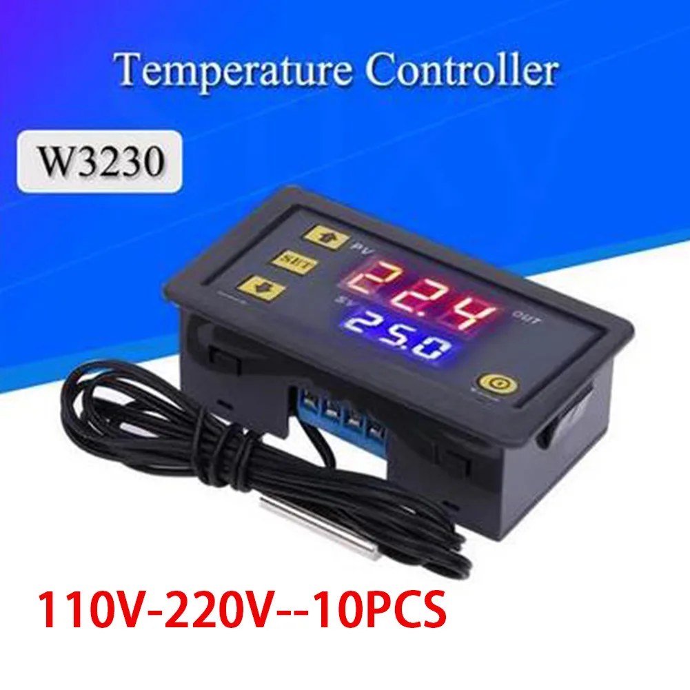 

10 Pcs W3230 Digital Temperature Controller Switch 12V/24V/110V-220V Intelligent Temperature Sensor