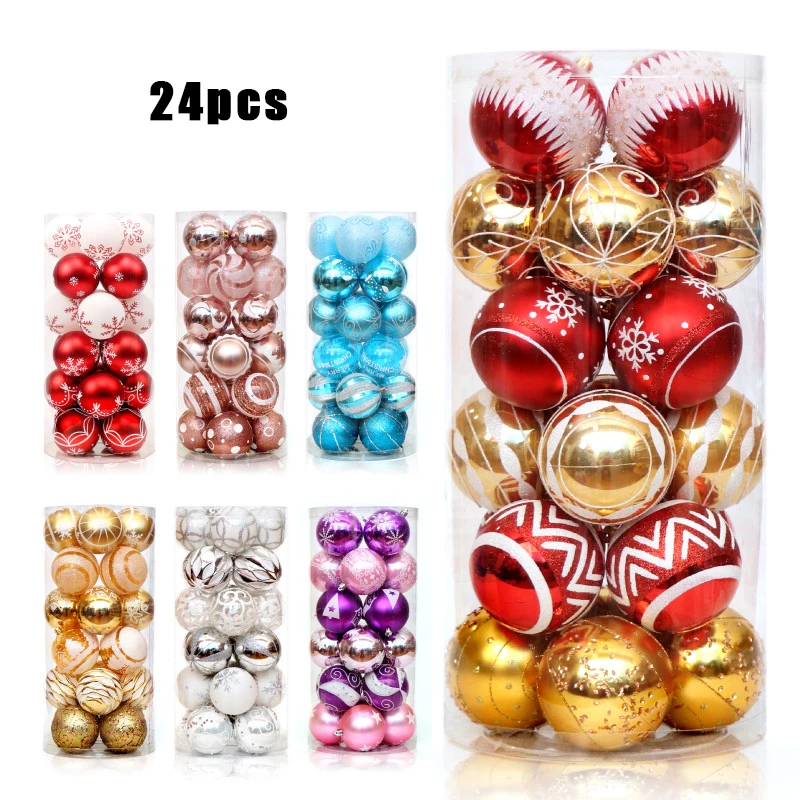 

24pcs/lot Christmas Xmas Tree Ball Bauble Hanging 2020 Home Party Ornament Decor Ball Bauble Party Hanging Ball Ornament xx115