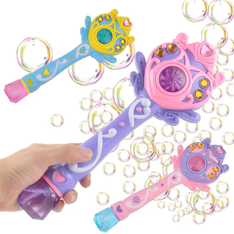 

Kids Magic Wand Party Water Bubble Machine Gun Blower Toy Electric Magic Wedding Soap Bubble Pomperos Outdoor Toy for Children