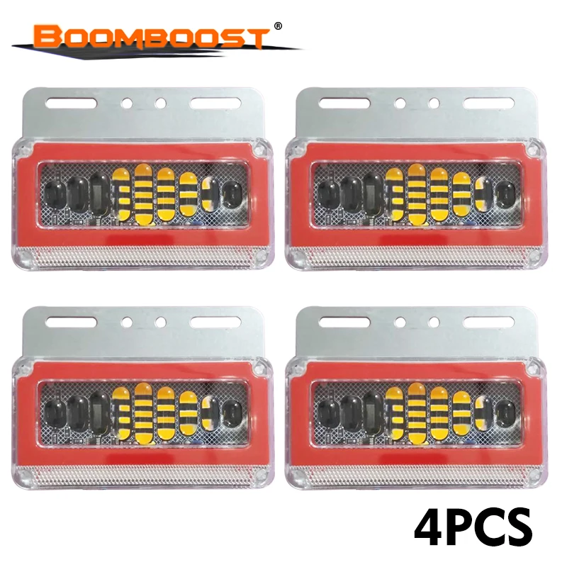 4 PCS 6D Turn Signal Driving Warning Light LED Waterproof Glued 24V  55W Ground side light White/Red/Yellow/Green/Blue