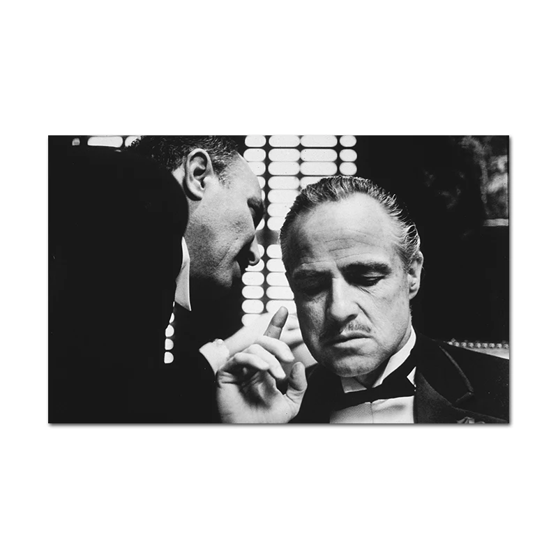 Постер из фильма Крестный отец Картина на холсте черно-белая картина с принтом