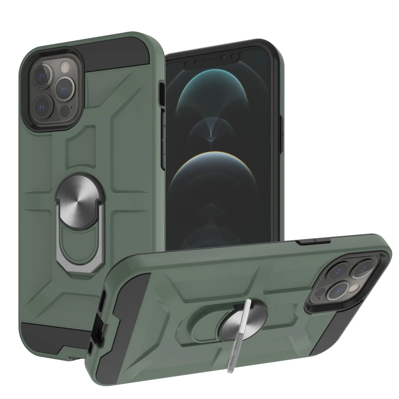 

Armor Rugged Shockproof Phone Case For iPhone 7 8 11 12 13 X XS XR SE Mini Plus Pro Max 2020 Magnetic Kickstand Protection Cover