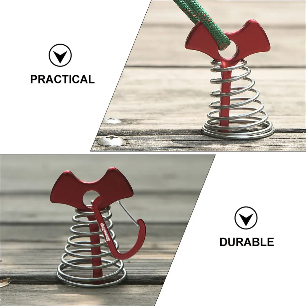 

4pcs Tent Stake Nails Fish Bone Shape Tent Peg Outdoor Spring Hook Tent Supplies