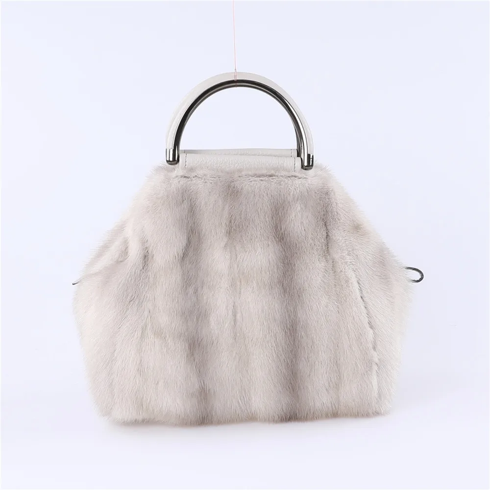 New Arrival Tote Women Handbag New Fashion Plush Bag Real Mink Fur Bag