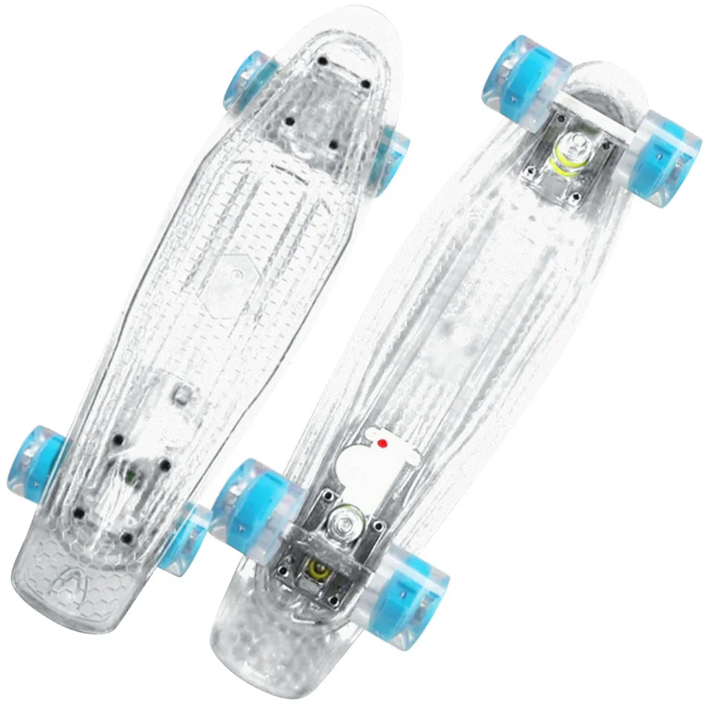 Мигающий светильник скейтборд с четырьмя колесами полный в виде Рыбки для