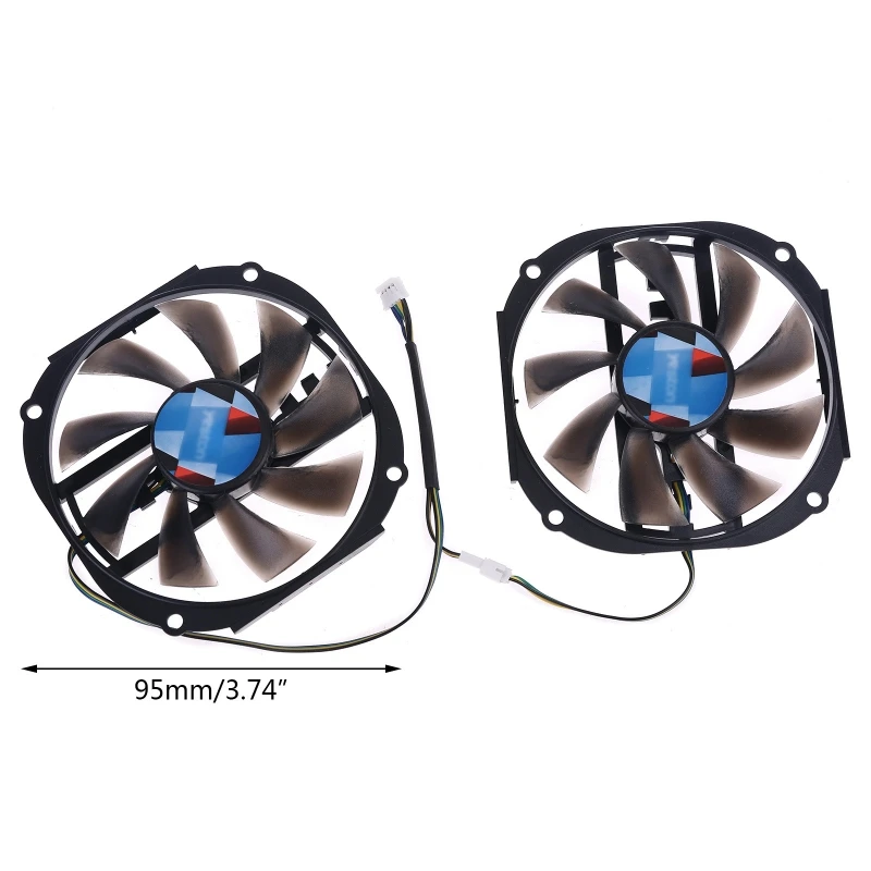 2шт 95 мм 4 Гб GPU кулер охлаждающий вентилятор для Yeston RX480 570 580 видеокарты - купить по