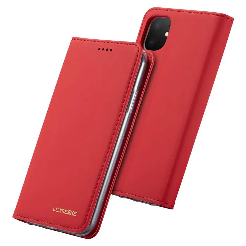 Для iPhone 11 чехол для iPhone 11 Pro Max чехол кожаный бумажник чехол для телефона для iPhone 11 Pro Чехол откидной Магнитный кожаный чехол - Цвет: Red