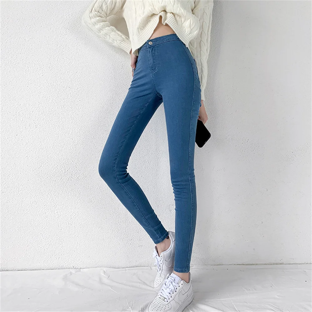 

Alien Kitty Elastic High Waist Jeans Pants XS-2XL Plus Size New Skinny Sexy Slim Chic Women Denim Autumn Casual Pencil Trousers