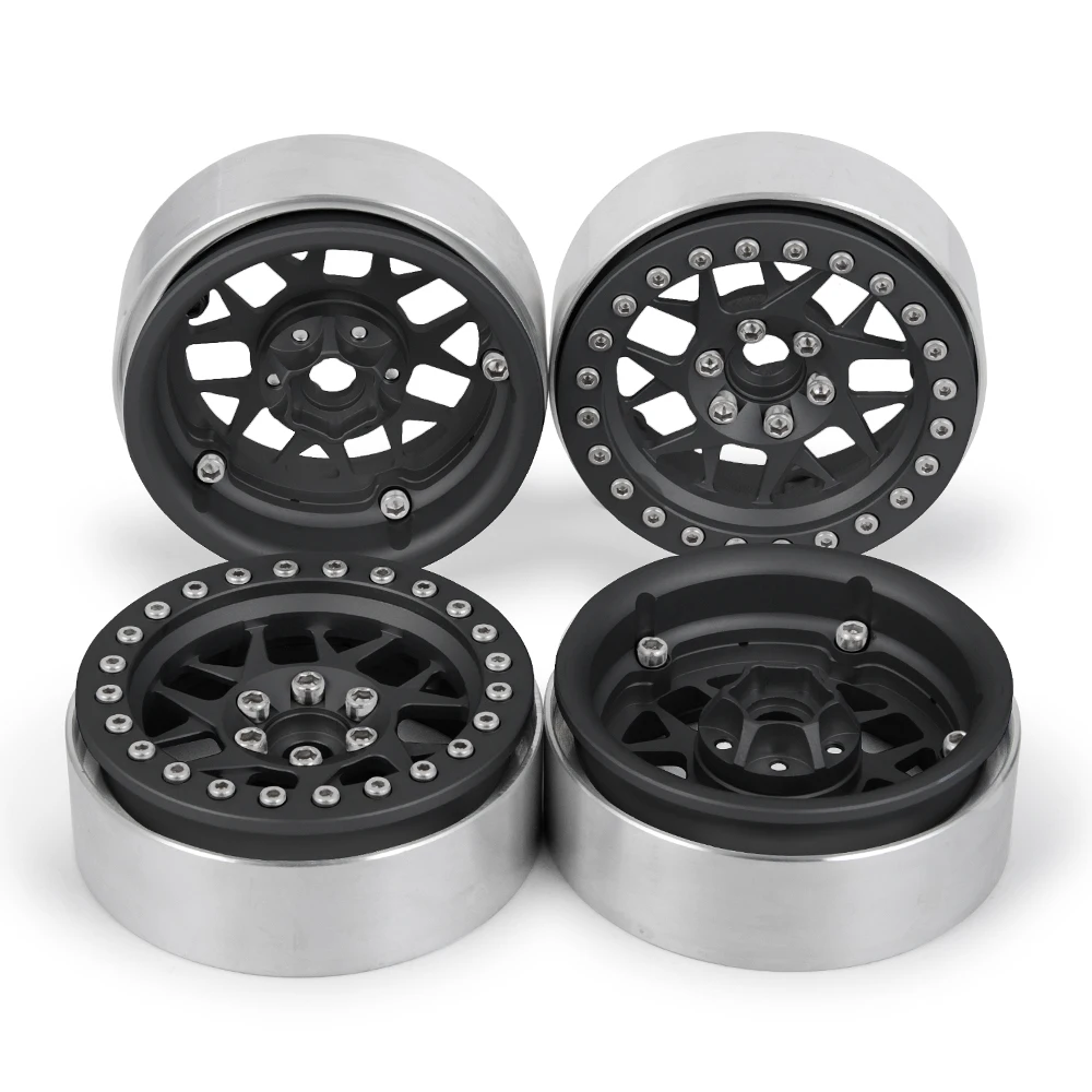 

YEAHRUN 1/4Pcs 1/10 RC Crawler Aluminum 2.2inch Beadlock Wheel Rims For Axial SCX10 Traxxas TRX4 Wraith 90018 RC Car Parts