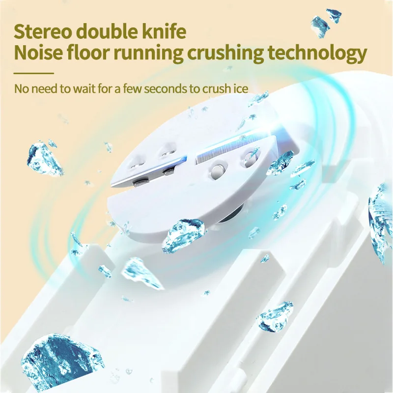 

Household Appliances Ice Breaker USB Charging Milk Tea Ice Planer Continuous Ice Machine Electric Double Knife Smoothie Machine