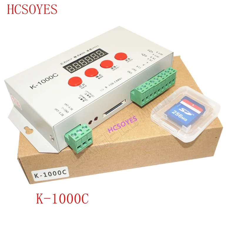 

(T-1000S Updated) K-1000C controller WS2812B,WS2811,APA102,SK6812,2801 LED 2048 Pixels Program Controller DC5~24V