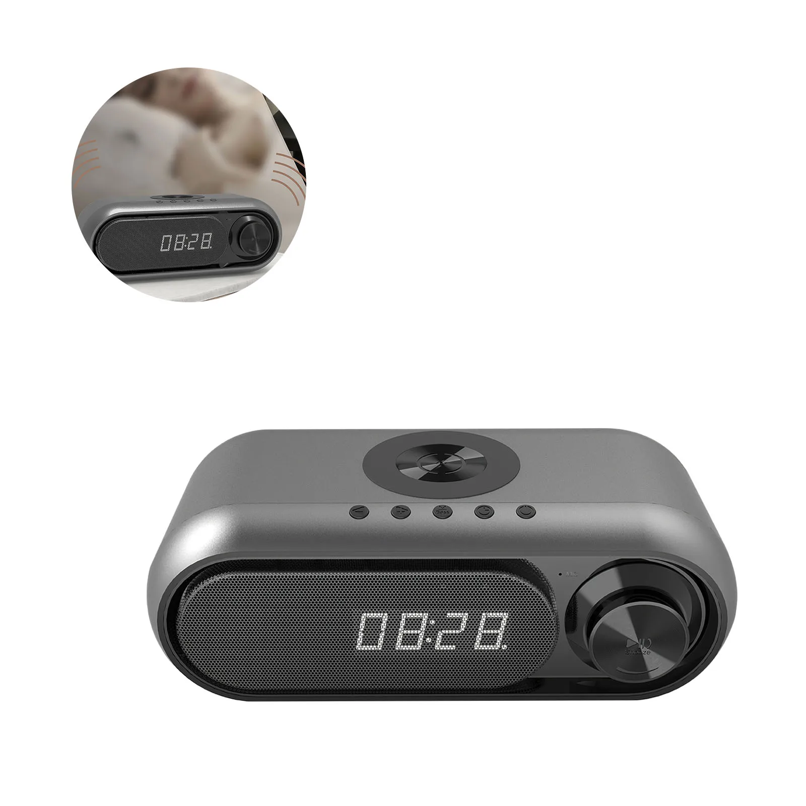 

5 Вт стерео прикроватная фотография для спальни таймер сна Будильник цифровой будильник Bluetooth динамик FM-радио