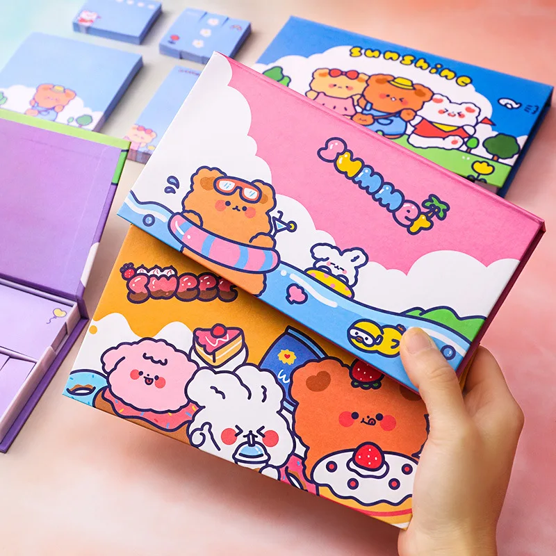 

480sheets Kawaii Spring Outing Cubs Memo Pad Sticky Notes DIY Journal Decoration School Office Supplies