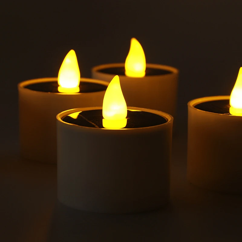 

6Pcs Solar Candles Light Flameless Rechargeable LED Candles Lights Tea Lamps for Home Bar Bedroom Living Room Garden