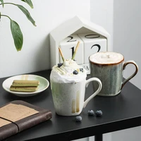 japanese retro coffee cup home ceramic water cup creative personality office cup couple cup milk cup
