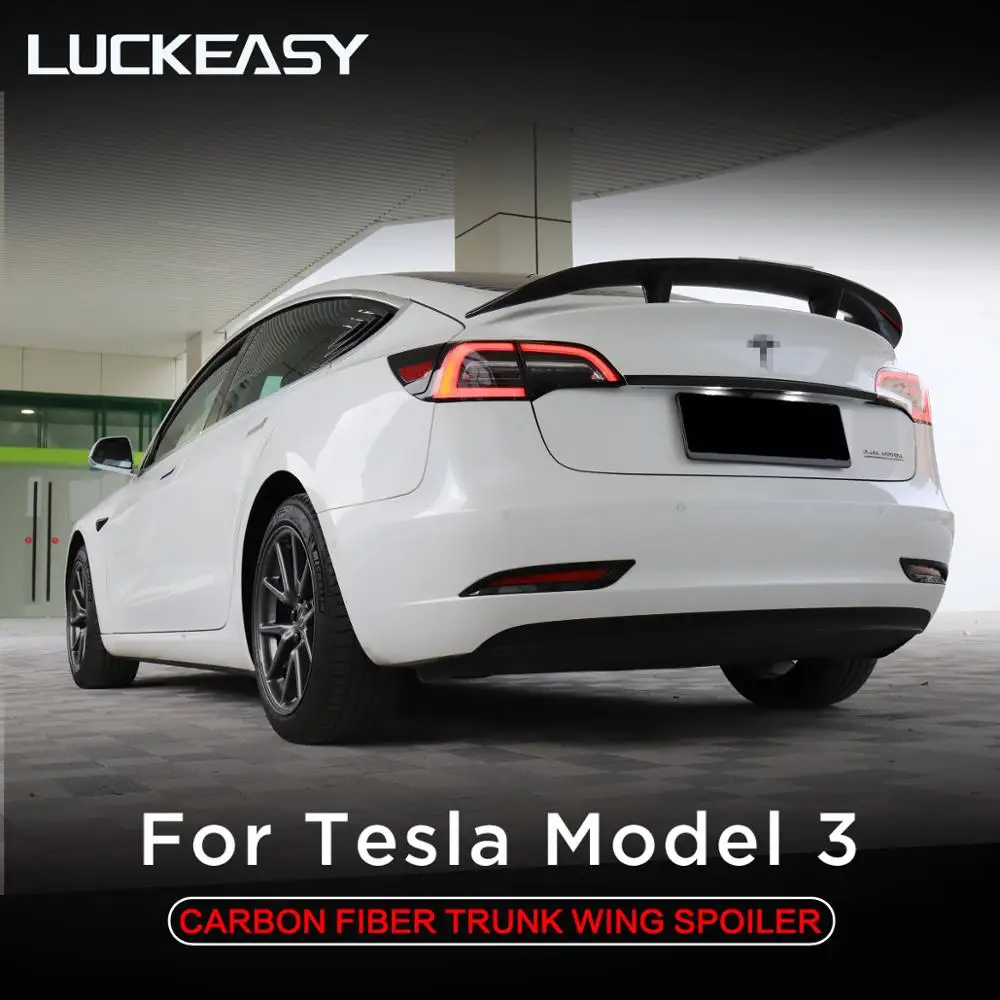 LUCKEASY крыло багажника из углеродного волокна спойлер для Tesla модель 3- купе производительность спойлер крыло самолета крыло хвост