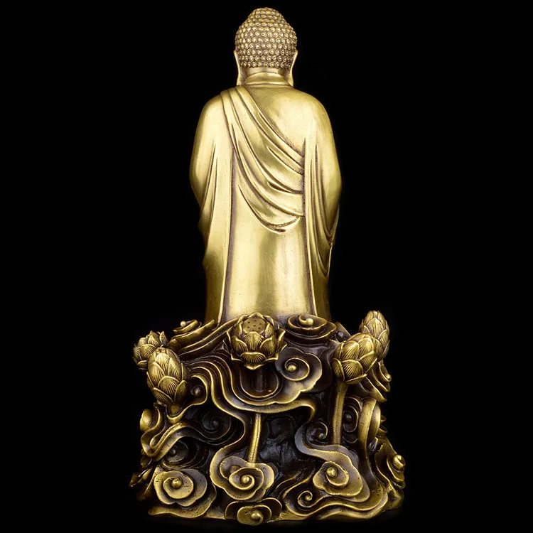 

LAOJUNLU Sakyamuni Buddha High 37.5Cm Pure Copper Buddha Statue